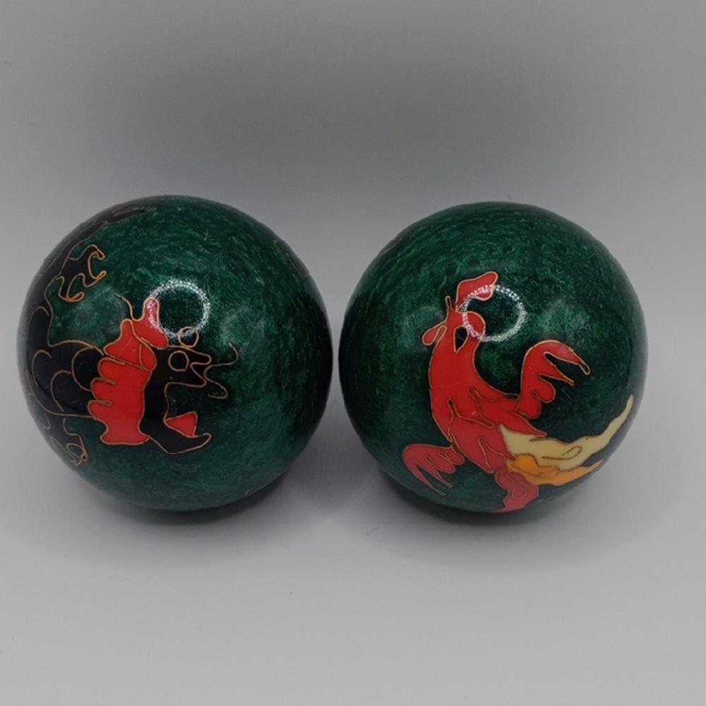 Green Dragon and Phoenix Baoding Balls